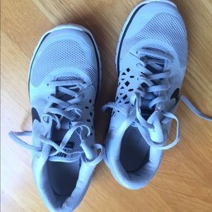 Nike tennis shoes. Gray. Kids size 3.5